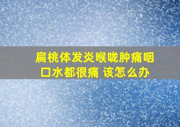 扁桃体发炎喉咙肿痛咽口水都很痛 该怎么办